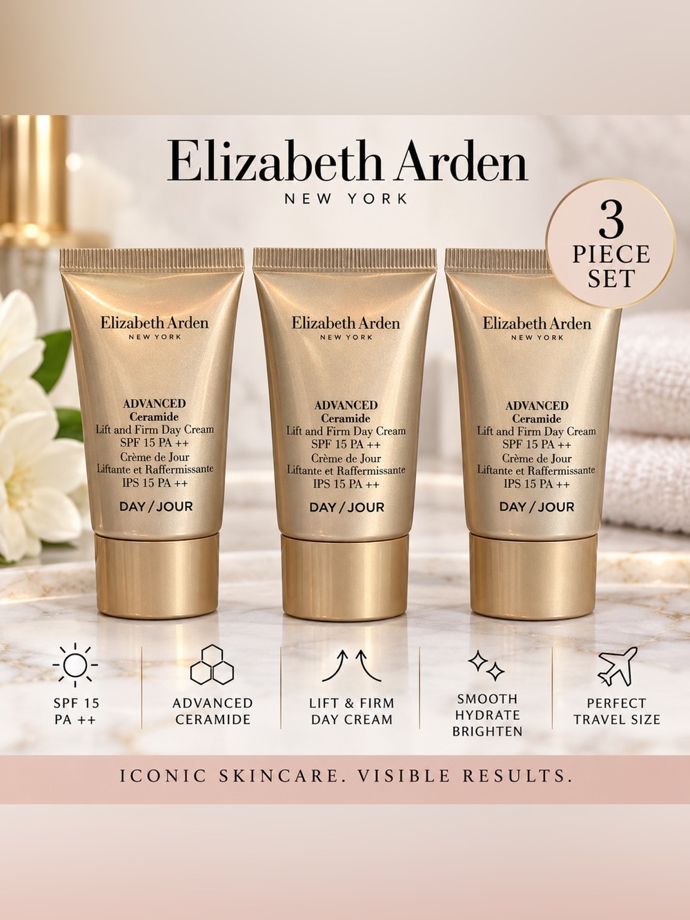 Elizabeth Arden Advanced Ceramide Lift & Firm Day Cream SPF 15 Set of 3